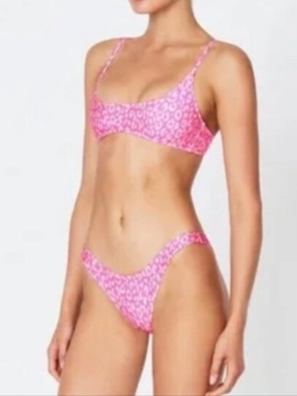 New!SET Triangle Maci Pink  Leopard Print Bikini Set - Picture 3 of 15